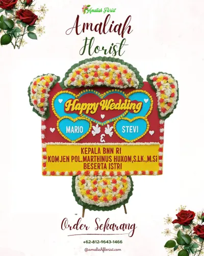Karangan Papan Bunga Pernikahan di Jenggot